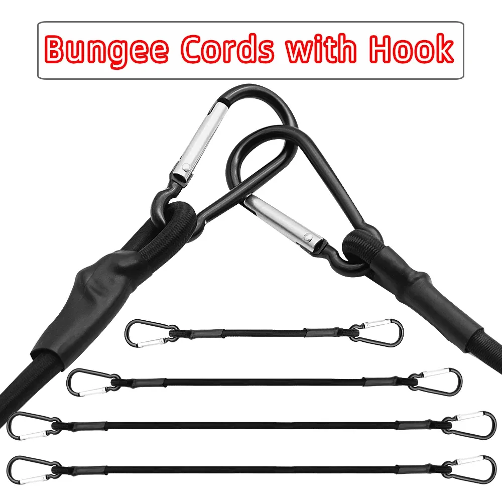 Cordes élastiques Baiann extensibles 30, 60, 90, 120 et 150 cm avec crochets, sangles de fixation pour vélos, bagages de voiture et barres de toit