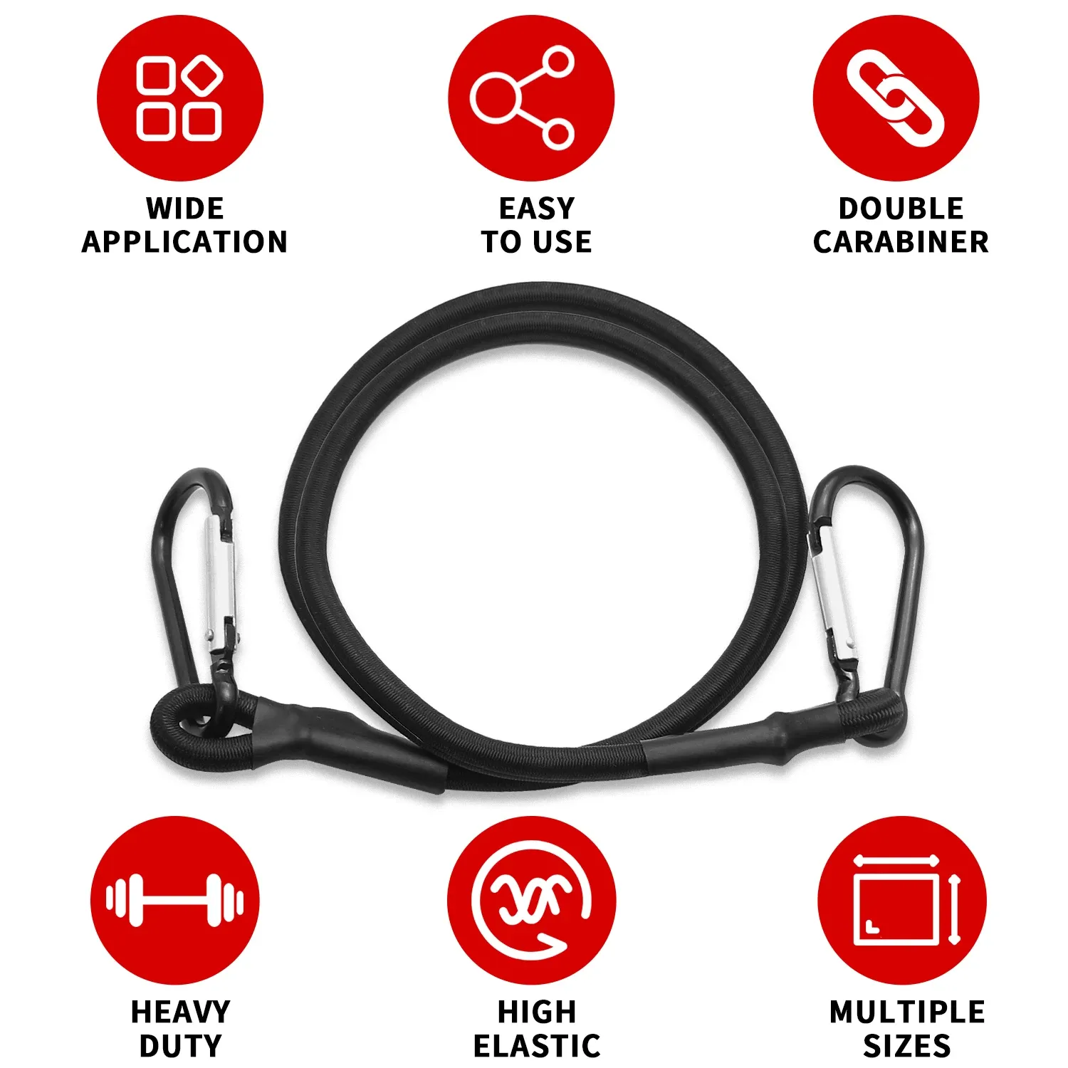 Cordes élastiques Baiann extensibles 30, 60, 90, 120 et 150 cm avec crochets, sangles de fixation pour vélos, bagages de voiture et barres de toit 5