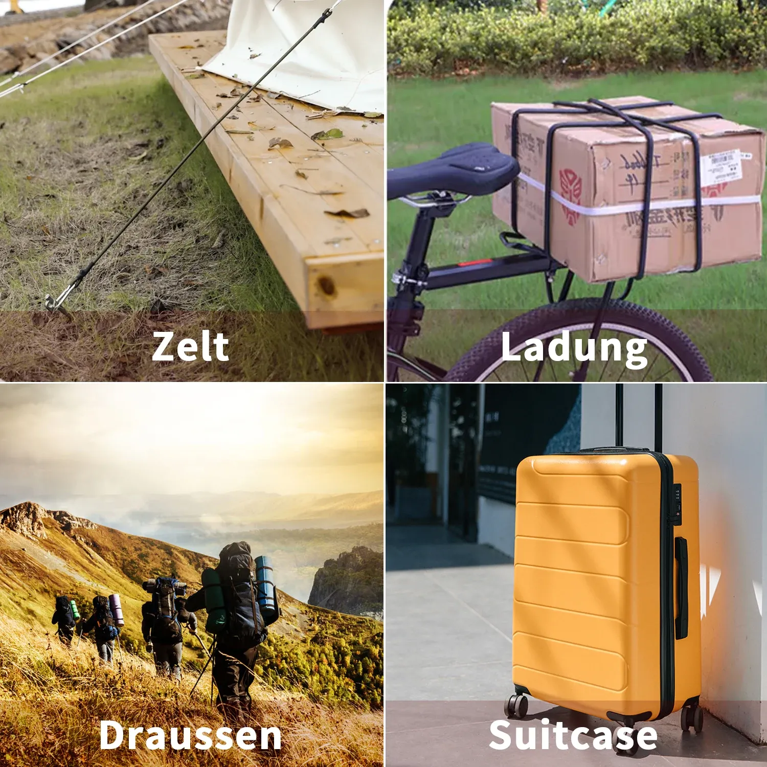 Cordes élastiques Baiann extensibles 30, 60, 90, 120 et 150 cm avec crochets, sangles de fixation pour vélos, bagages de voiture et barres de toit 6