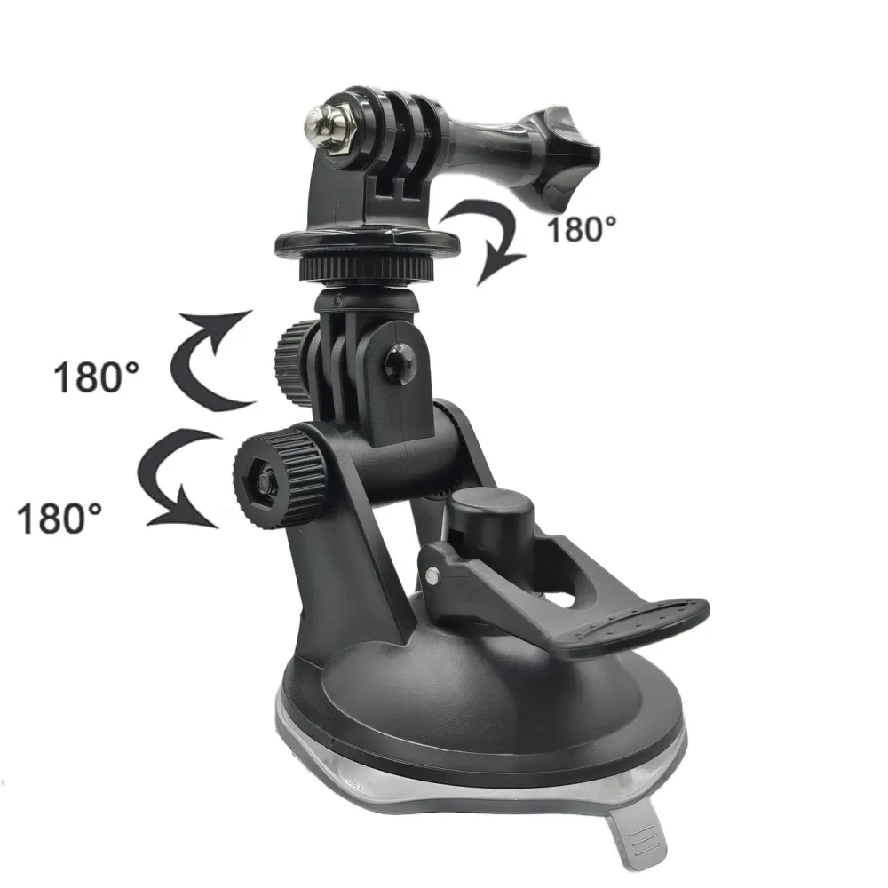 Support de pare-brise à ventouse pour caméras d'action GoPro Hero 13, 12, 11, 10, Insta360 X3, X4 et DJI Osmo Action 5 Pro 2