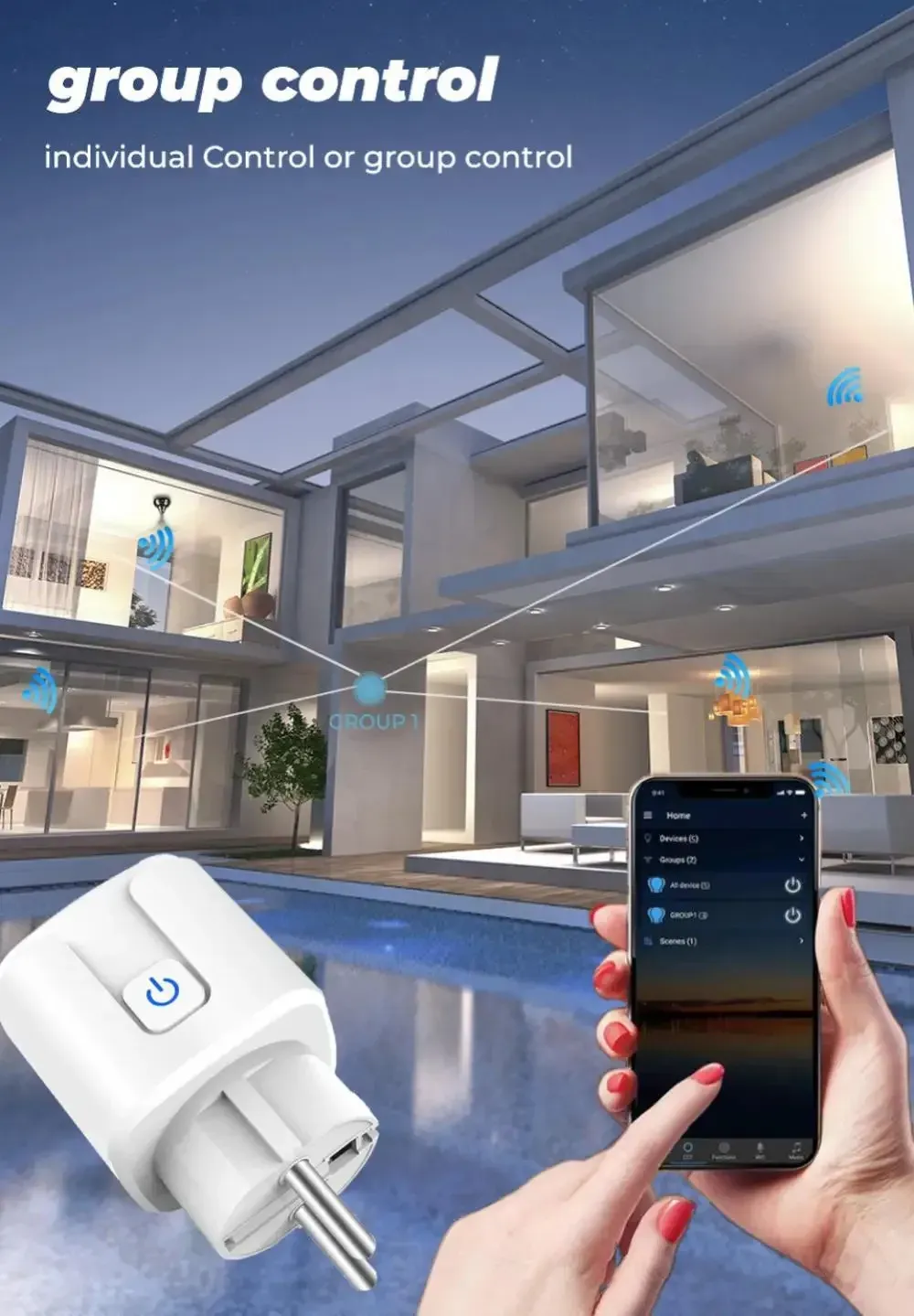 Prise connectée Tuya Zigbee 20 A pour l'UE avec mesure de consommation, minuterie et commande vocale via Alexa, Google Home et Yandex 6