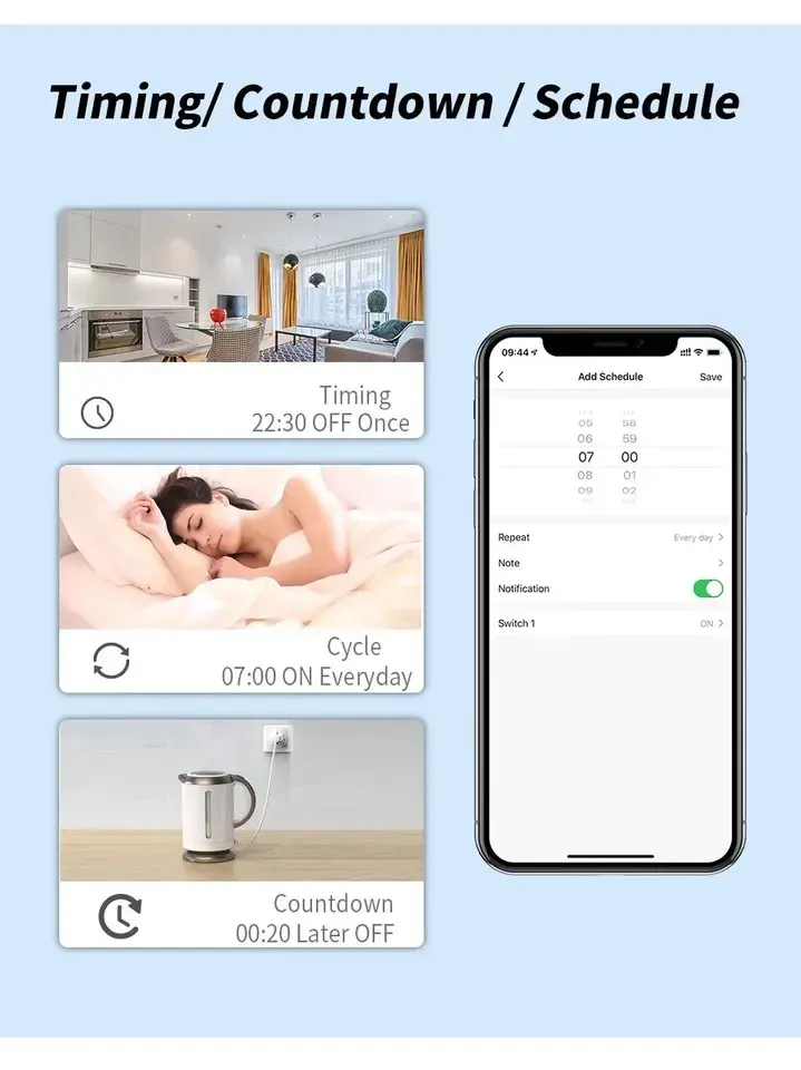 Programmation par minuterie et compte à rebours
