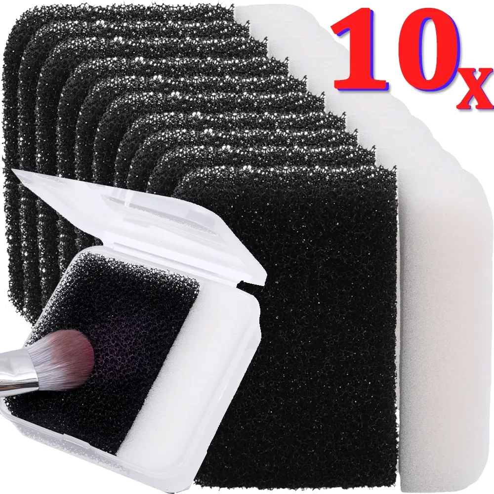 Ensemble de 13 éponges de nettoyage portables pour pinceaux de maquillage, avec boîte de rangement 6