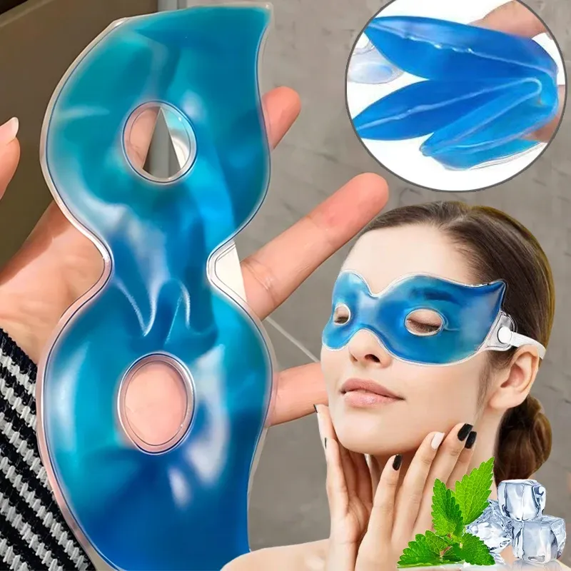Lot de 5 masques rafraîchissants en gel pour les yeux réutilisables, soulagement de la fatigue oculaire et réduction des gonflements - Image 1