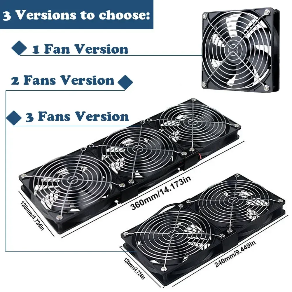 Ventilateur de refroidissement 120 mm avec contrôleur, 3000 tr/min, 12 V / 220 V pour armoire serveur 3