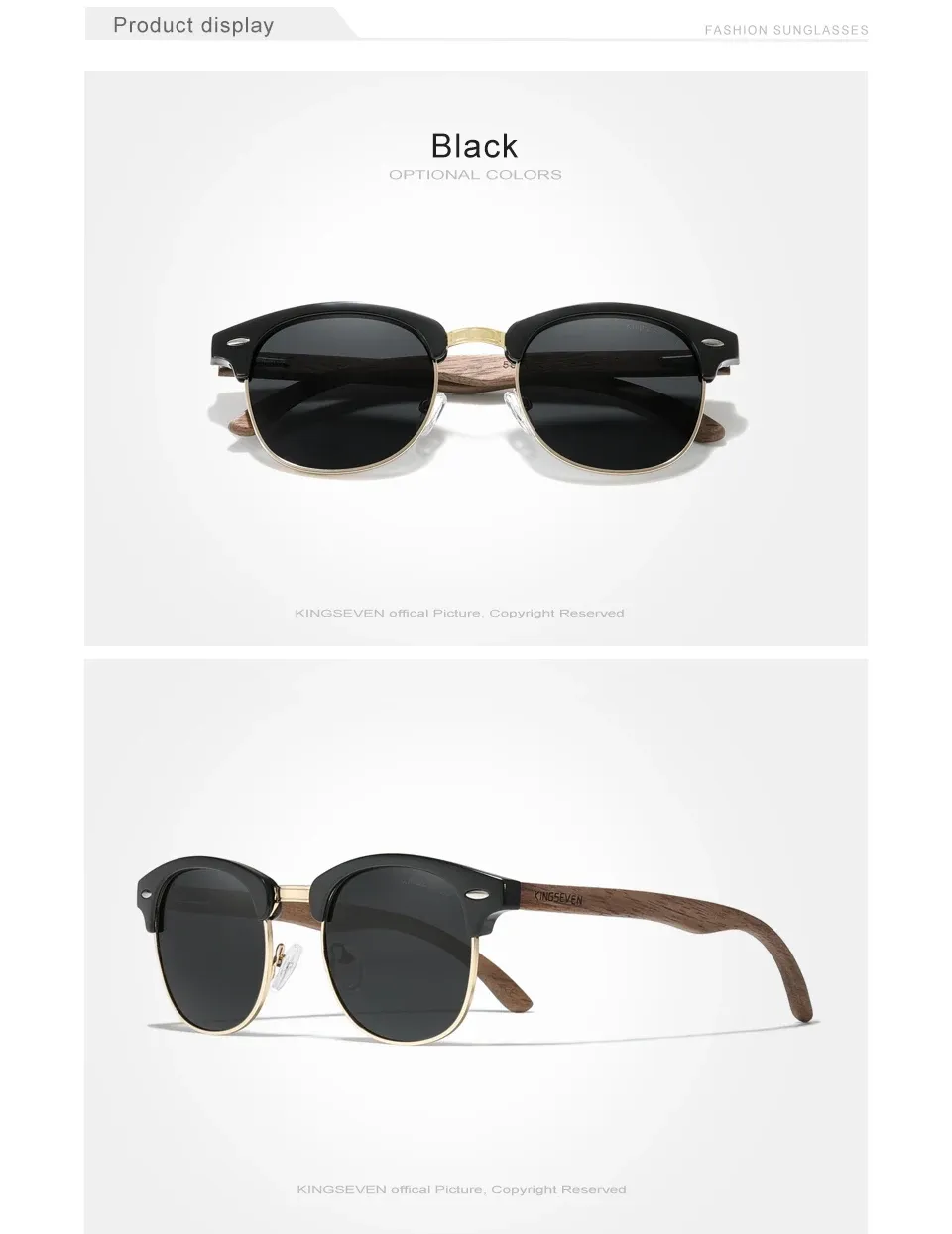 Lunettes KINGSEVEN sous différents angles