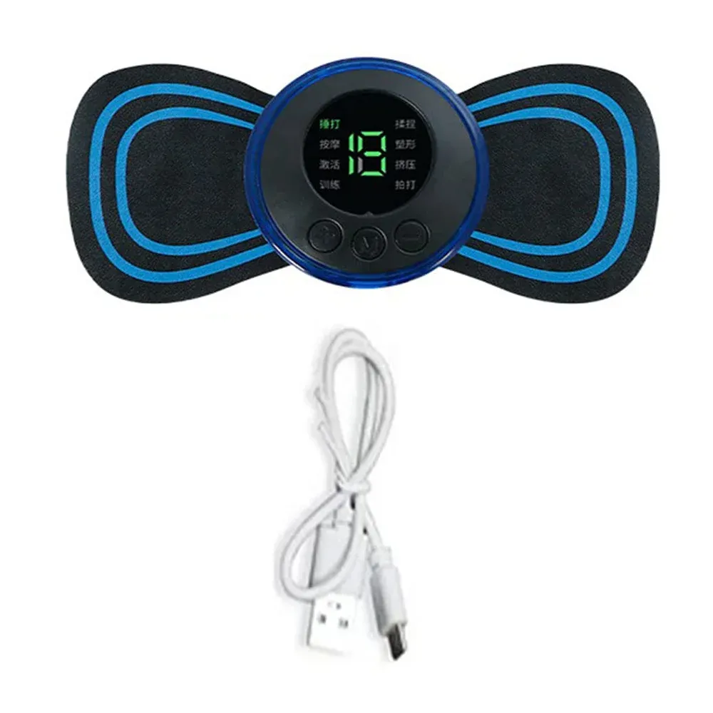 Mini patch de massage électrique portable EMS, masseur de cou, appareil de thérapie par impulsions pour les épaules et la nuque, patch de massage cervical 8
