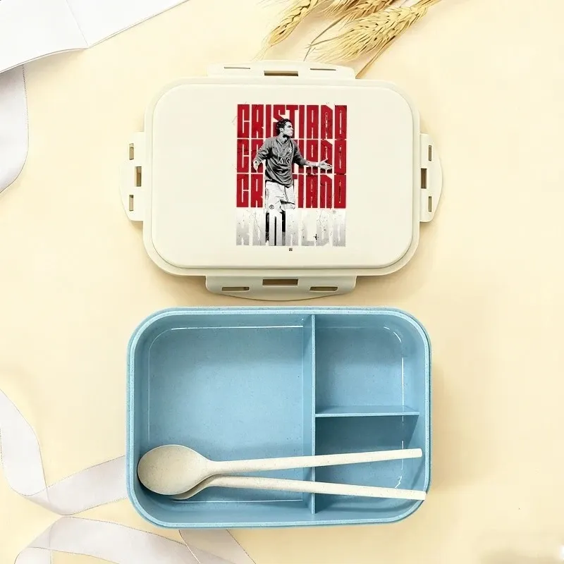 Boîte à repas bento CR7 au motif dessin animé football, boîte à goûter pour enfants et adultes, idéale pour l'école, le bureau, le pique-nique ou le dîner, idée cadeau pour garçons et filles - Image 1