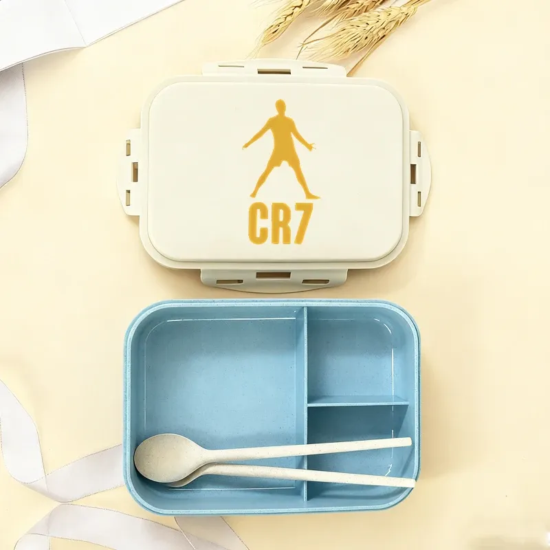 Boîte à repas bento CR7 au motif dessin animé football, boîte à goûter pour enfants et adultes, idéale pour l'école, le bureau, le pique-nique ou le dîner, idée cadeau pour garçons et filles 2