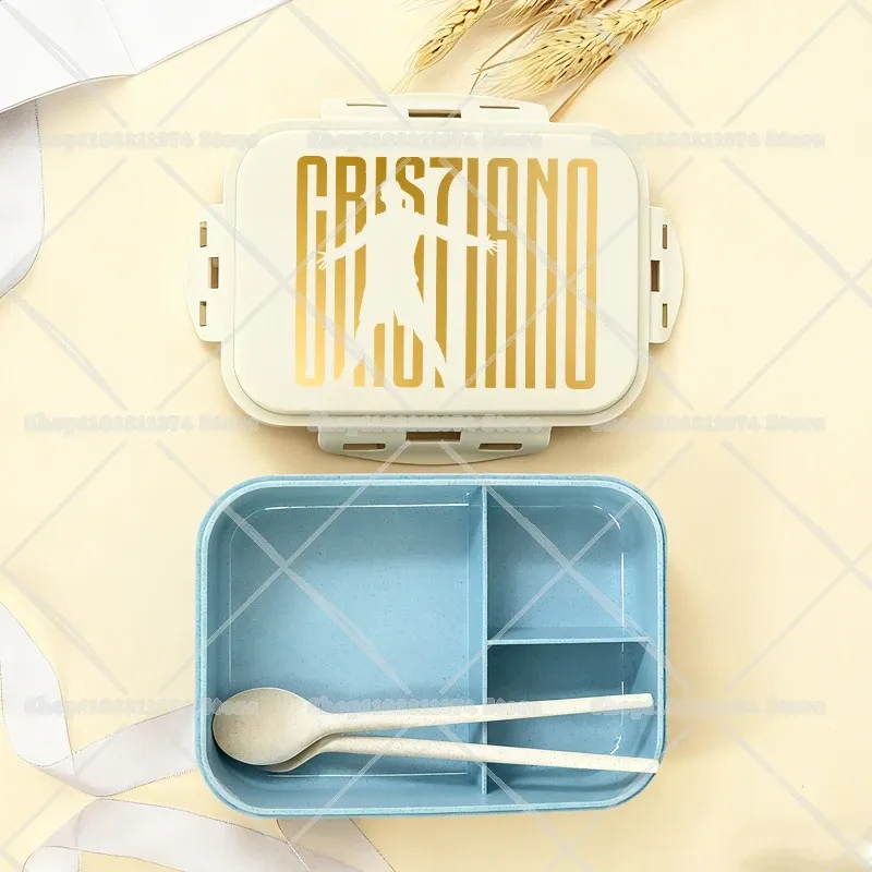 Boîte à repas bento CR7 au motif dessin animé football, boîte à goûter pour enfants et adultes, idéale pour l'école, le bureau, le pique-nique ou le dîner, idée cadeau pour garçons et filles 23