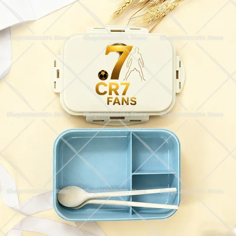 Boîte à repas bento CR7 au motif dessin animé football, boîte à goûter pour enfants et adultes, idéale pour l'école, le bureau, le pique-nique ou le dîner, idée cadeau pour garçons et filles 22
