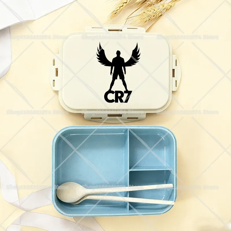 Boîte à repas bento CR7 au motif dessin animé football, boîte à goûter pour enfants et adultes, idéale pour l'école, le bureau, le pique-nique ou le dîner, idée cadeau pour garçons et filles 18