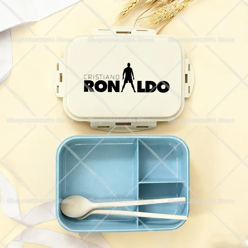 Boîte à repas bento CR7 au motif dessin animé football, boîte à goûter pour enfants et adultes, idéale pour l'école, le bureau, le pique-nique ou le dîner, idée cadeau pour garçons et filles 17