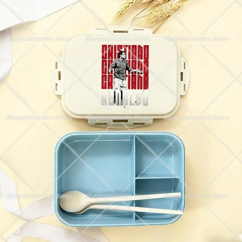 Boîte à repas bento CR7 au motif dessin animé football, boîte à goûter pour enfants et adultes, idéale pour l'école, le bureau, le pique-nique ou le dîner, idée cadeau pour garçons et filles 20