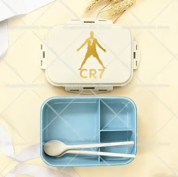 Boîte à repas bento CR7 au motif dessin animé football, boîte à goûter pour enfants et adultes, idéale pour l'école, le bureau, le pique-nique ou le dîner, idée cadeau pour garçons et filles 25