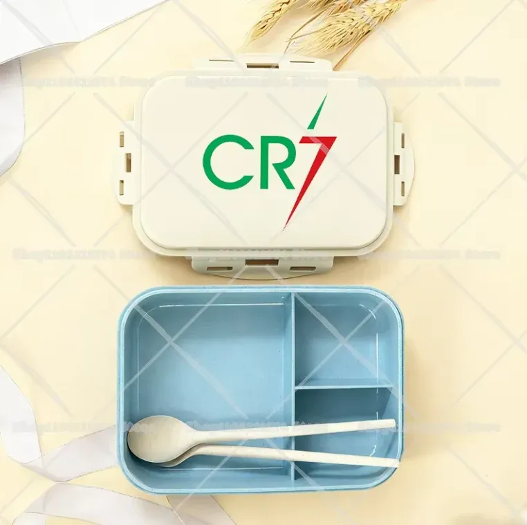 Boîte à repas bento CR7 au motif dessin animé football, boîte à goûter pour enfants et adultes, idéale pour l'école, le bureau, le pique-nique ou le dîner, idée cadeau pour garçons et filles 11