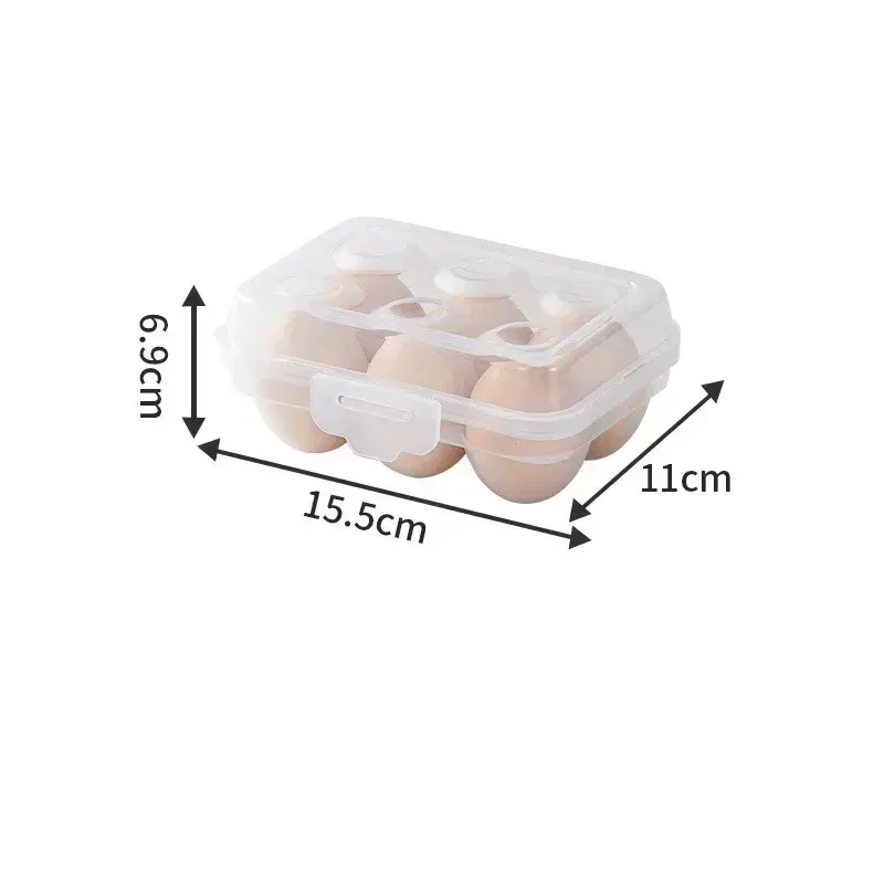 Porte-œufs en plastique avec couvercle, boîte de rangement pour réfrigérateur, plateau portable pour camping et randonnée 9