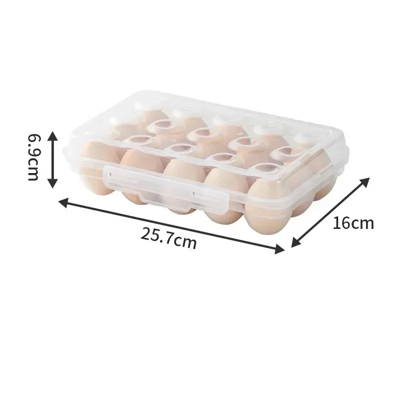 Porte-œufs en plastique avec couvercle, boîte de rangement pour réfrigérateur, plateau portable pour camping et randonnée 10