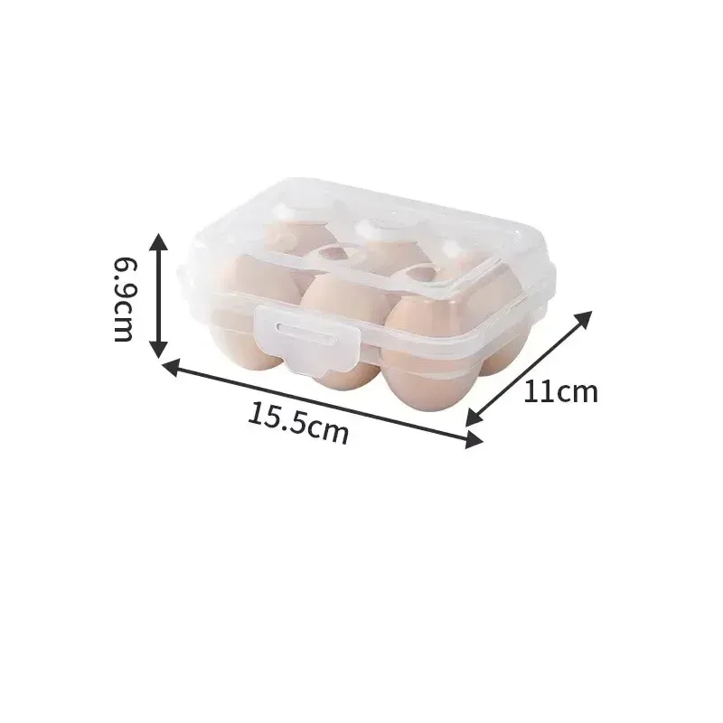 Porte-œufs en plastique avec couvercle, boîte de rangement pour réfrigérateur, plateau portable pour camping et randonnée 8