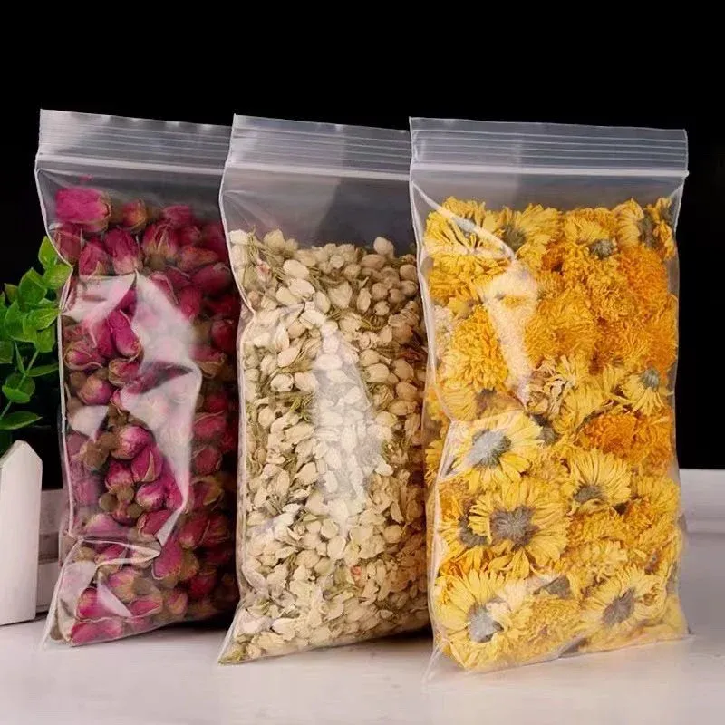 Petits sacs en plastique à fermeture éclair, lot de 100, sacs transparents de conservation refermables 2