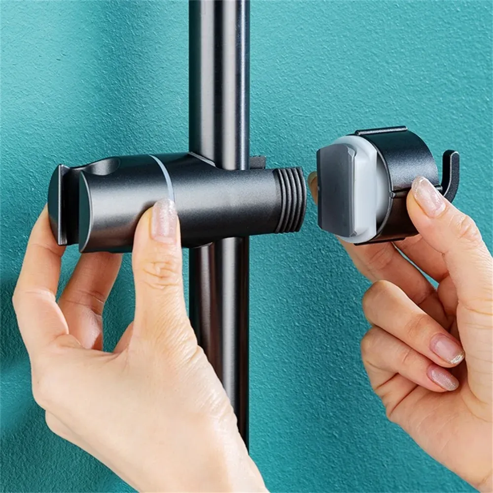 Support de pomme de douche réglable en ABS avec pince, rail coulissant et crochet pivotant