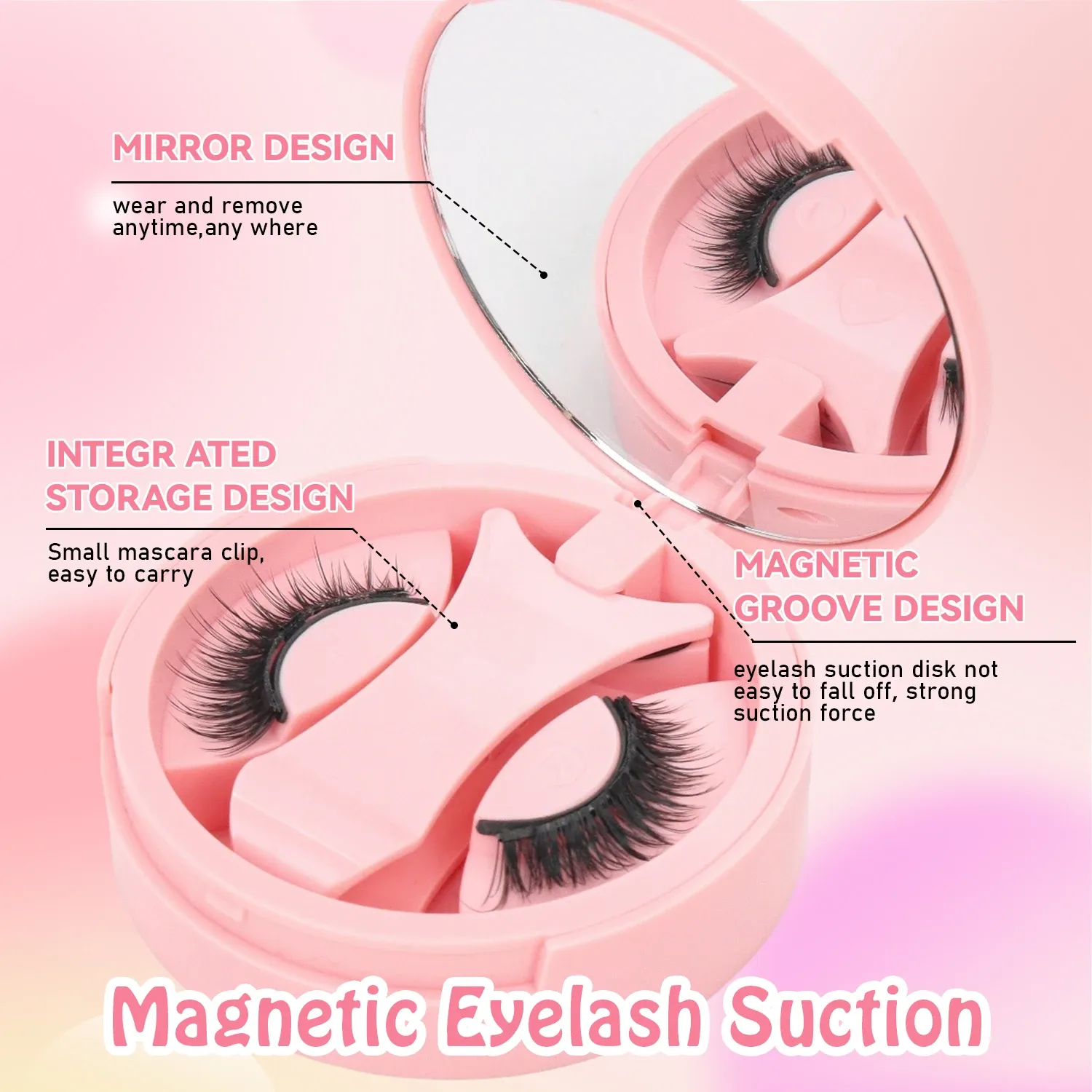 Faux cils magnétiques réutilisables avec recourbe-cils, effet croisé naturel, imperméables et sans colle, adaptés aux yeux sensibles (1 paire) 3
