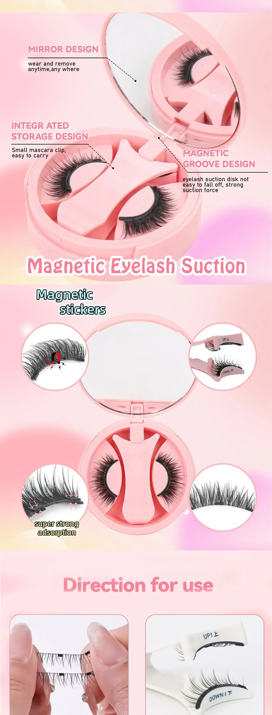 Faux cils magnétiques appliqués sur un regard naturel