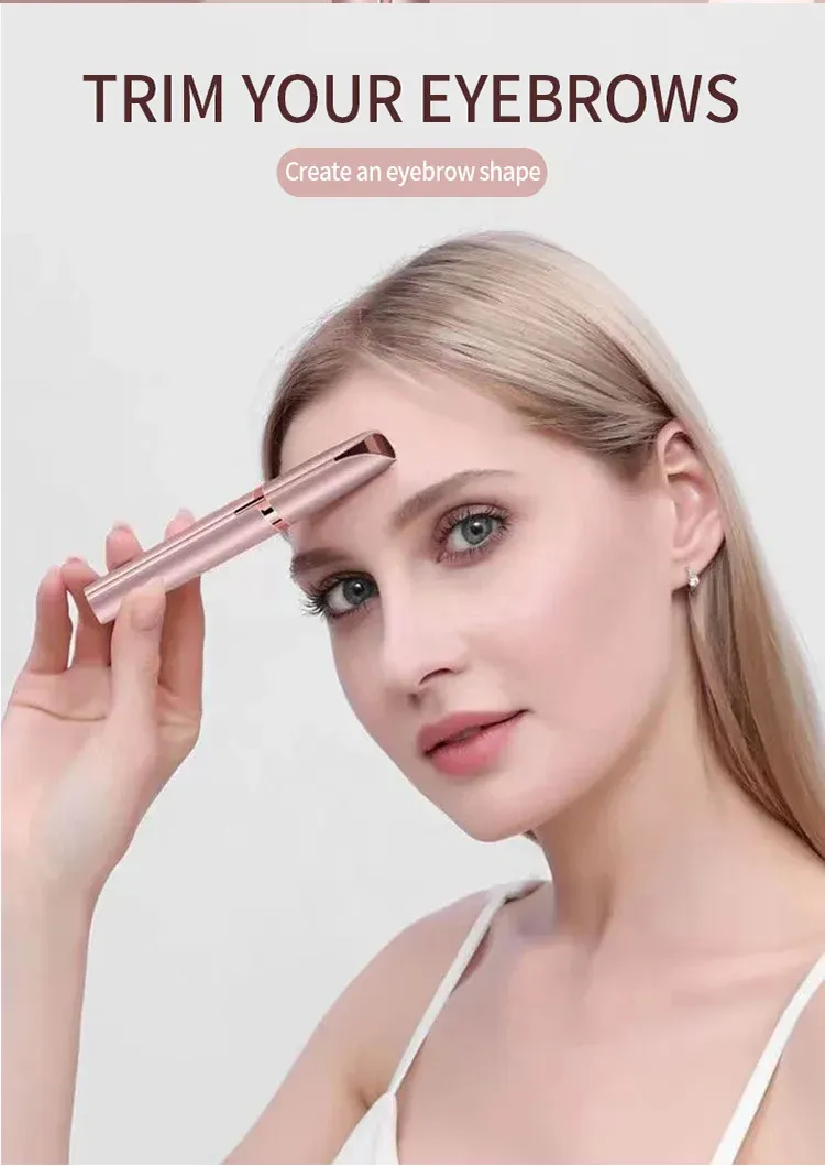 Détail du design du rasoir de sourcils