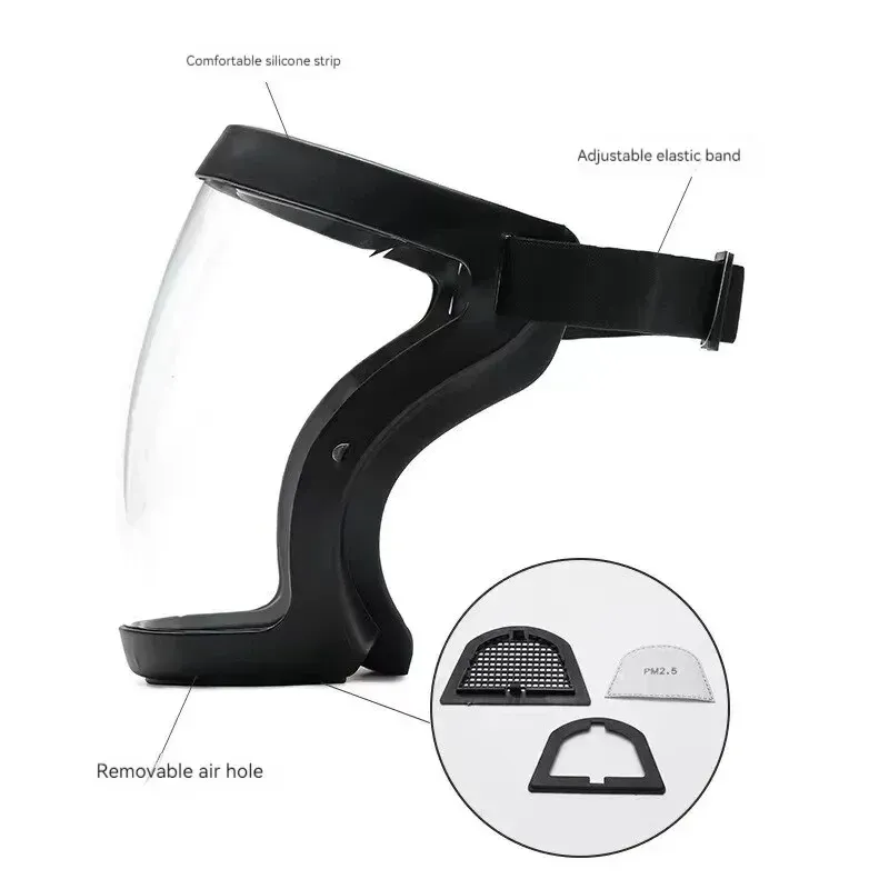 Visière de protection transparente anti-poussière et anti-buée haute définition, pour soudage, montée sur casque, protection complète du visage, 1 pièce 3