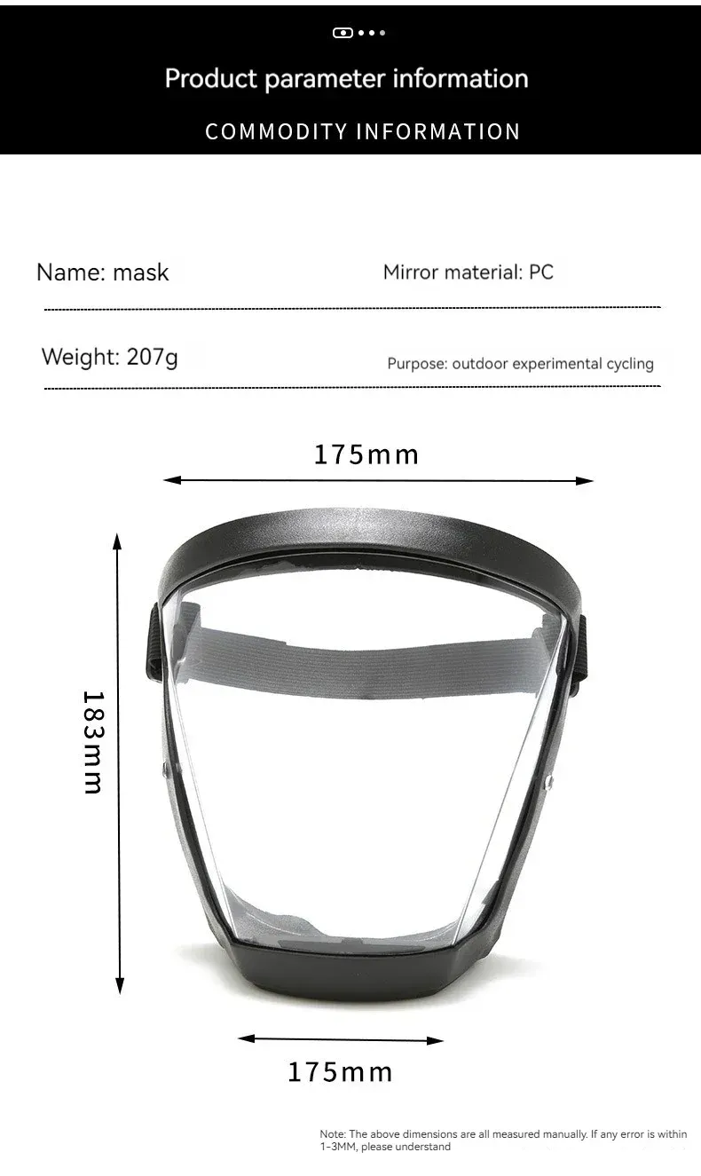 Masque transparent anti-poussière et anti-buée, vue détaillée 9
