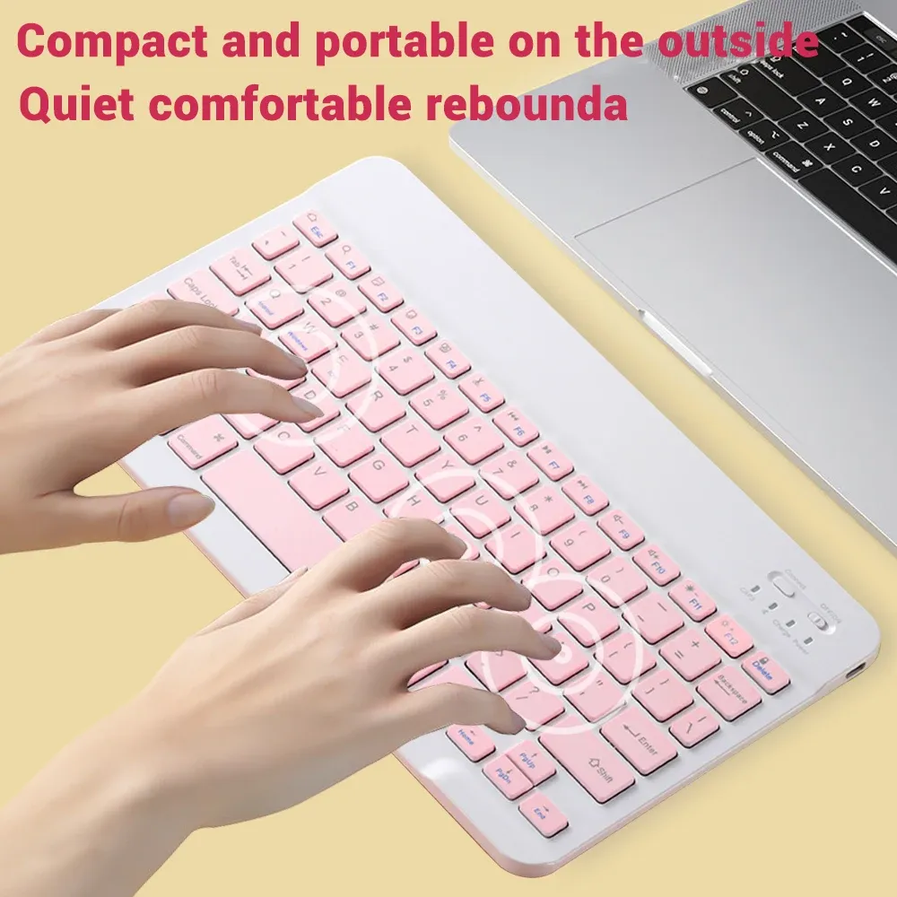 Clavier et souris Bluetooth sans fil compact pour tablette et smartphone, compatible iPad, Android, iOS et Windows 5