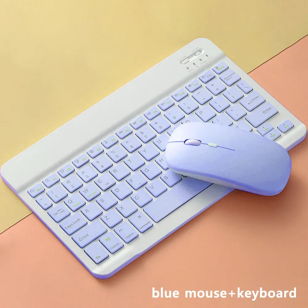 Clavier et souris Bluetooth sans fil compact pour tablette et smartphone, compatible iPad, Android, iOS et Windows 7