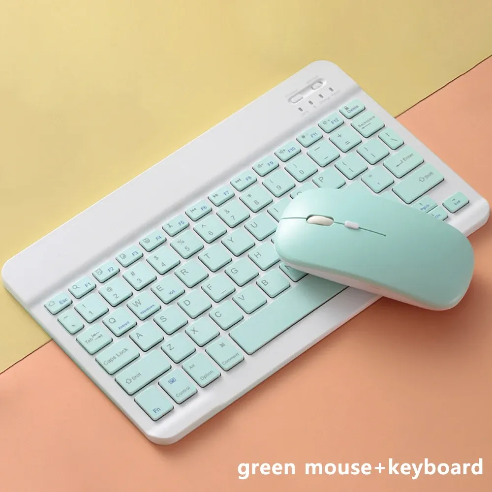 Clavier et souris Bluetooth sans fil compact pour tablette et smartphone, compatible iPad, Android, iOS et Windows 10