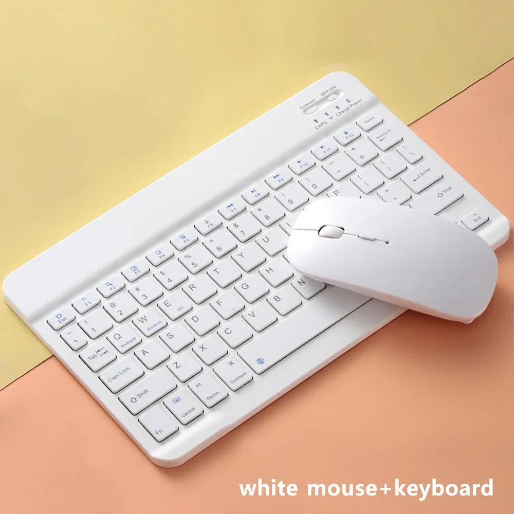 Clavier et souris Bluetooth sans fil compact pour tablette et smartphone, compatible iPad, Android, iOS et Windows 9