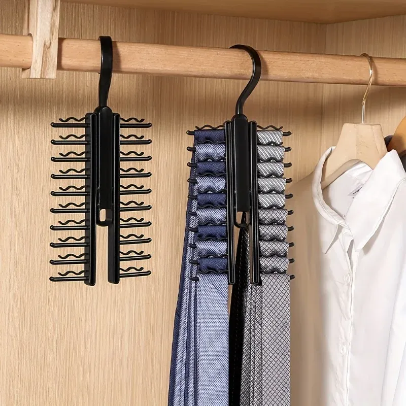 Porte-cravates rotatif à grande capacité pour cravates, ceintures et foulards 1