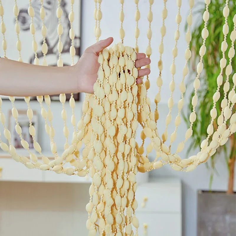 Rideau lanterne à pampilles en polyester avec perles, idéal pour porte, fenêtre ou séparation de pièce, décoration de salon de mariage 7
