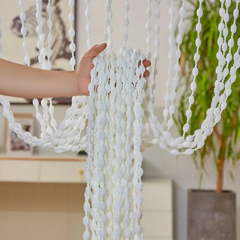 Rideau lanterne à pampilles en polyester avec perles, idéal pour porte, fenêtre ou séparation de pièce, décoration de salon de mariage 8