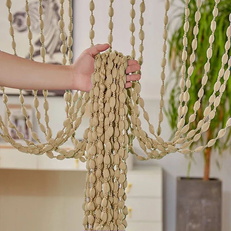 Rideau lanterne à pampilles en polyester avec perles, idéal pour porte, fenêtre ou séparation de pièce, décoration de salon de mariage 9