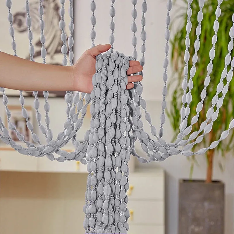 Rideau lanterne à pampilles en polyester avec perles, idéal pour porte, fenêtre ou séparation de pièce, décoration de salon de mariage 10