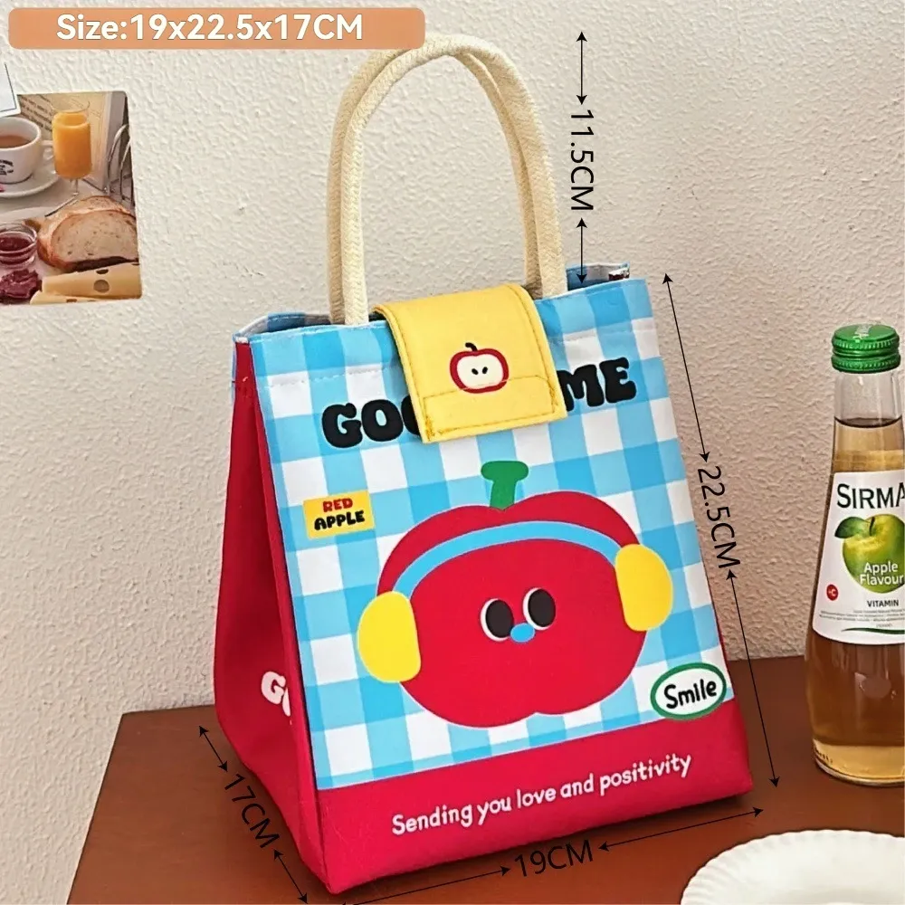 Sac à bento isotherme à motif dessin animé, grande capacité, pour le bureau et les études 9