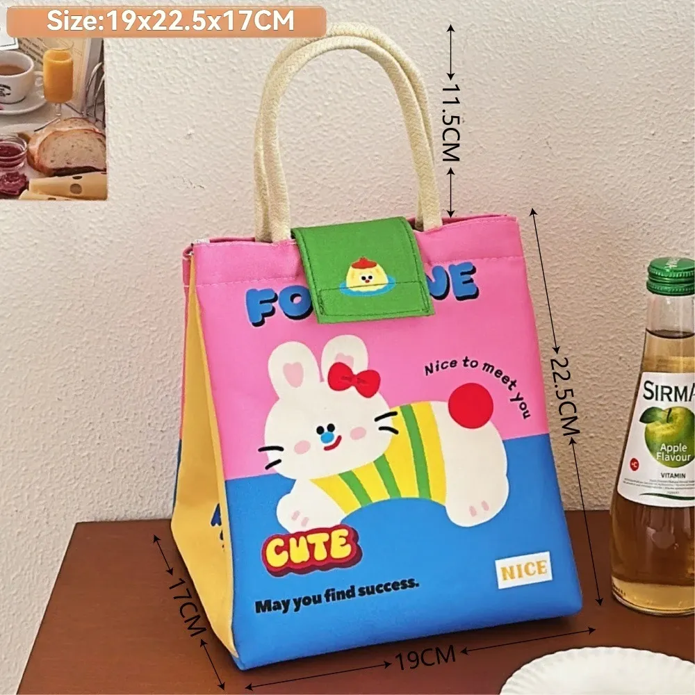 Sac à bento isotherme à motif dessin animé, grande capacité, pour le bureau et les études 10