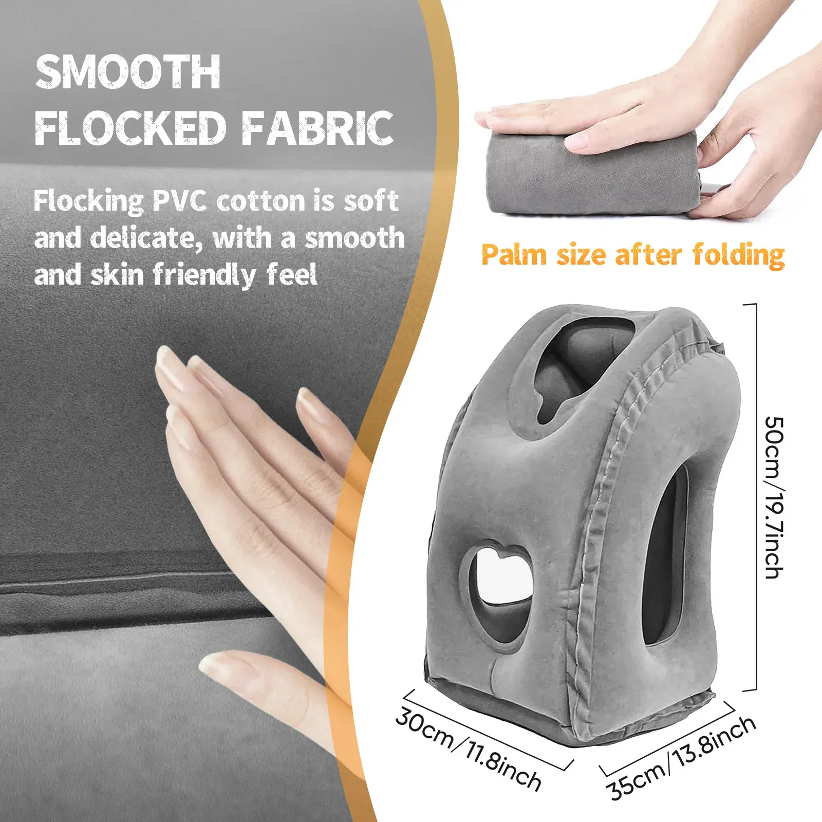 Oreiller de voyage gonflable en utilisation