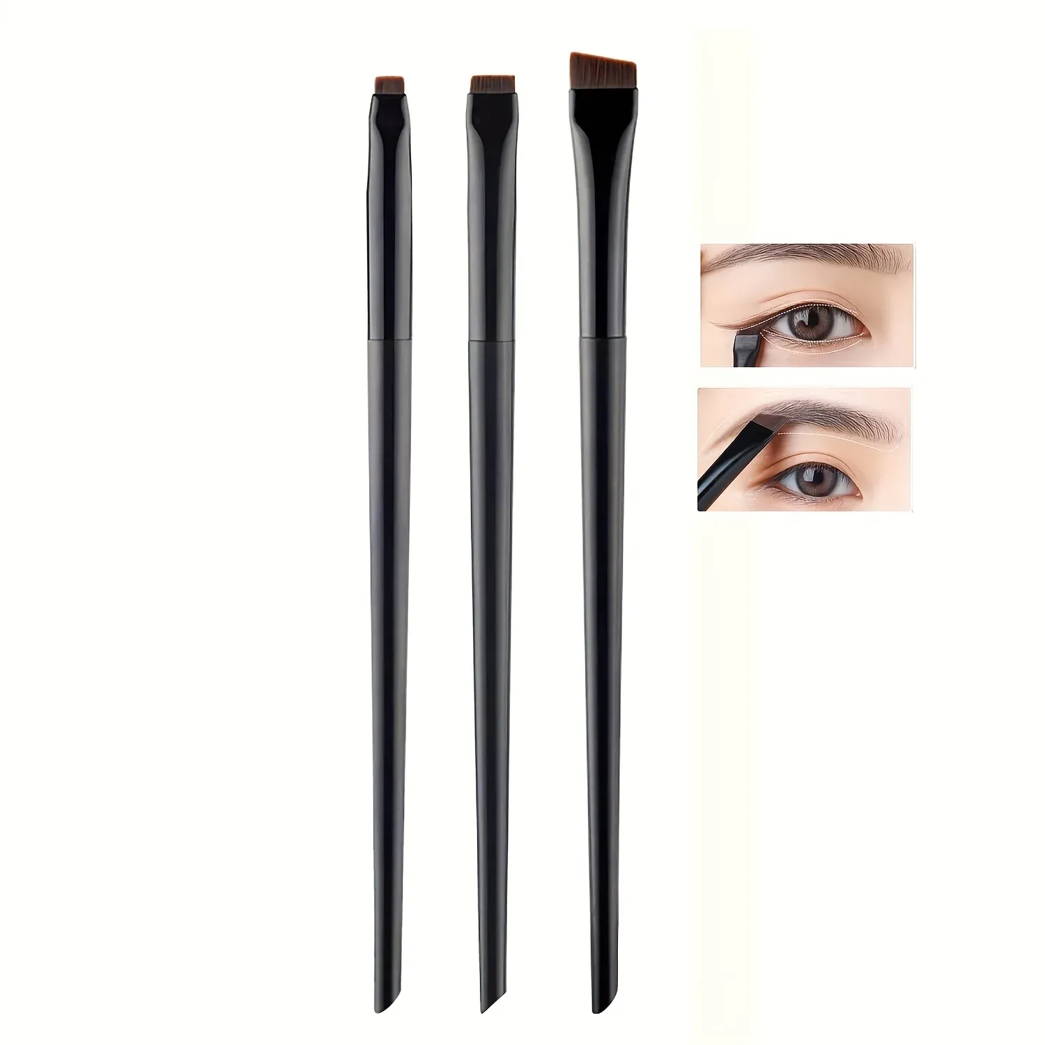 Ensemble de 3 pinceaux de maquillage : eyeliner à tête oblique, sourcils et fard à paupières 6