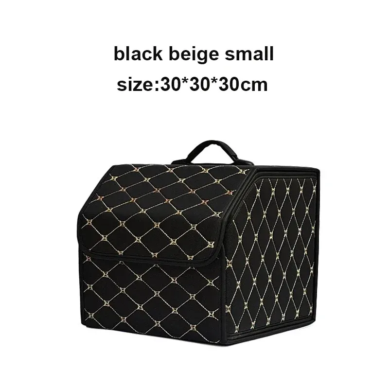 Organisateur de coffre de voiture pliable en cuir à grande capacité, rangement multi-usages pour véhicule 15