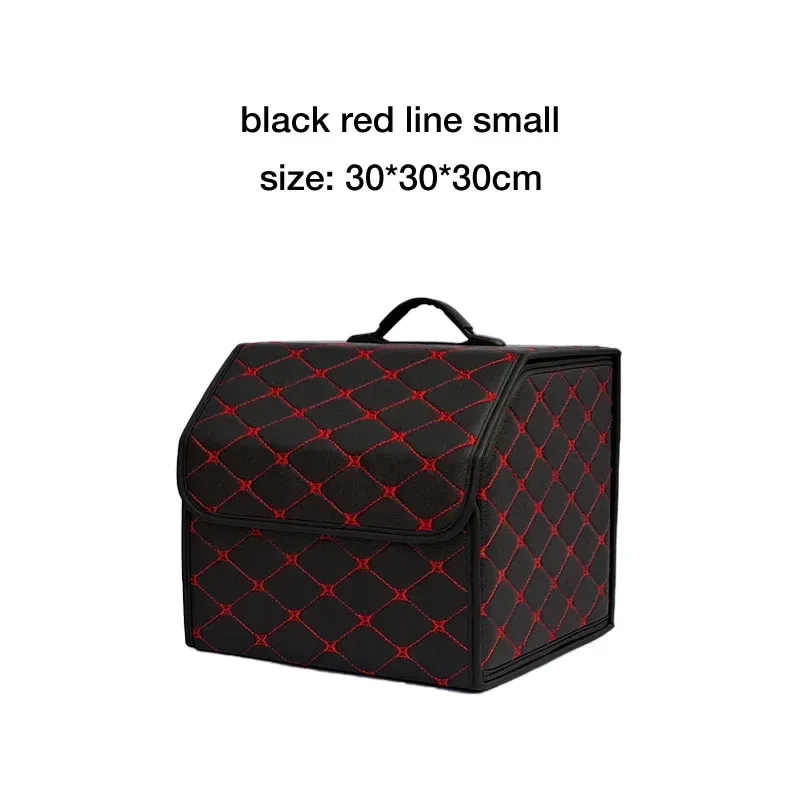 Organisateur de coffre de voiture pliable en cuir à grande capacité, rangement multi-usages pour véhicule 13