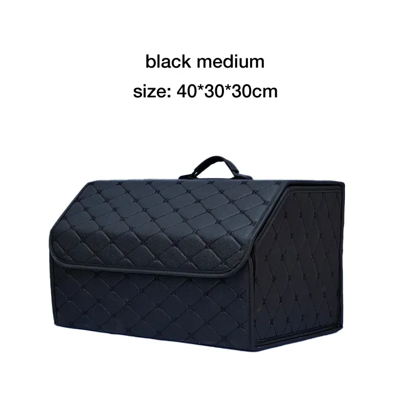 Organisateur de coffre de voiture pliable en cuir à grande capacité, rangement multi-usages pour véhicule 9