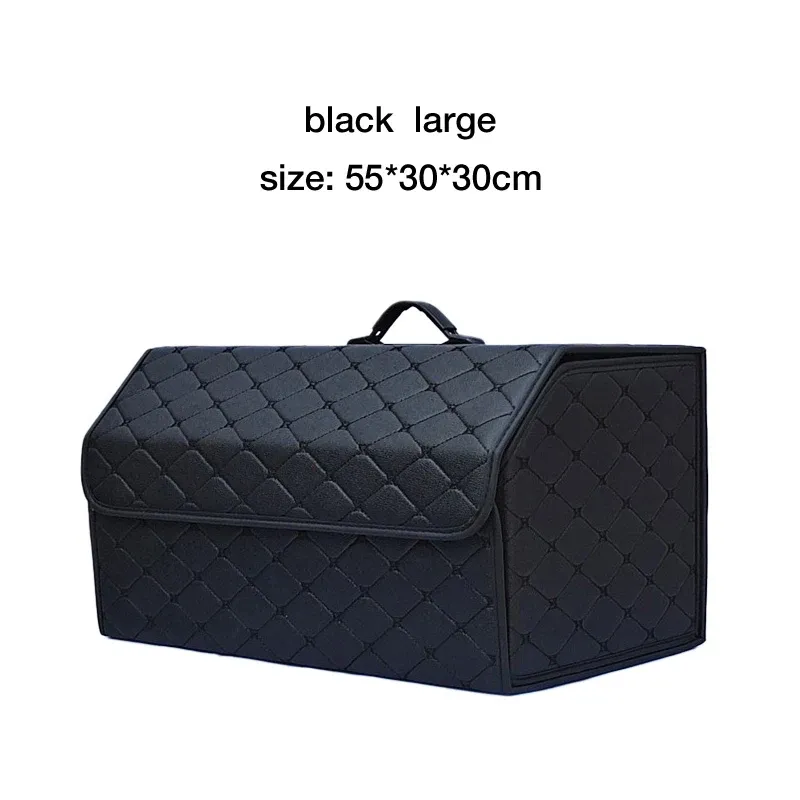Organisateur de coffre de voiture pliable en cuir à grande capacité, rangement multi-usages pour véhicule 10