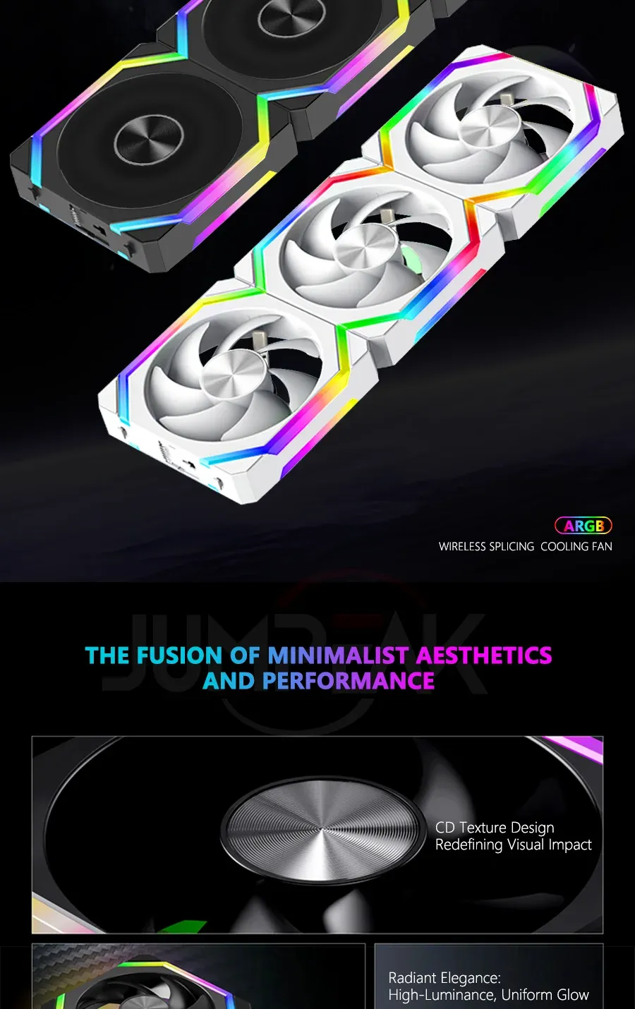 Ventilateur ARGB CS120 vue détaillée