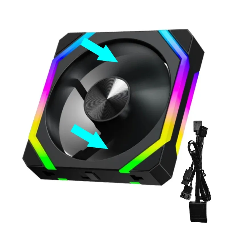 JUMPEAK CS120 Ventilateur ARGB 120 mm silencieux à commande PWM, compatible radiateurs 240 mm et 360 mm 8