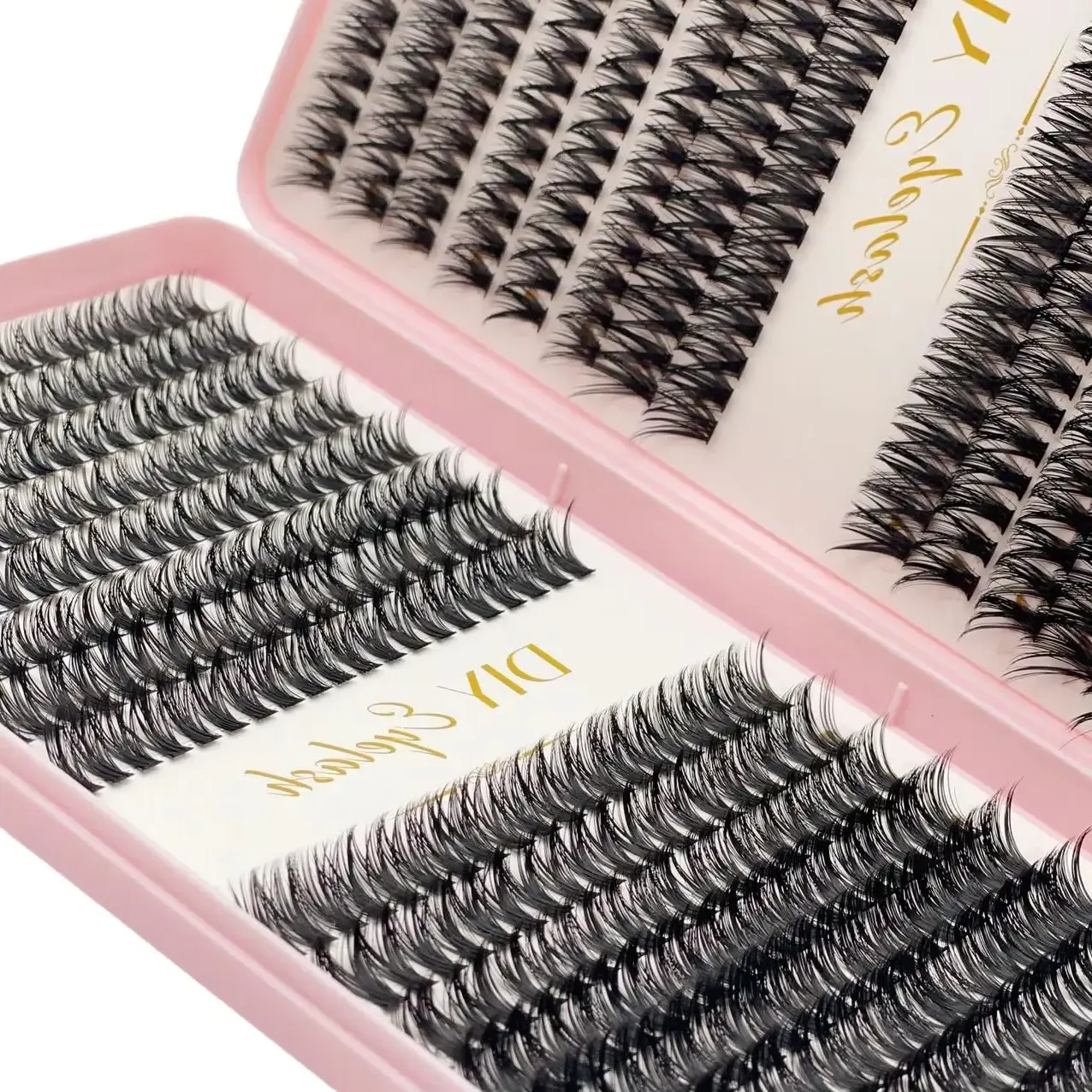 640 faux cils DIY à boucle D, 10 à 14 mm, aspect naturel, pointes effilées, en grappes de 40 ou 80 pour un usage personnel 2